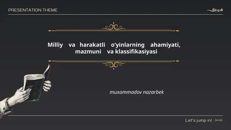 Milliy va harakatli o‘yinlarning ahamiyati, mazmuni va klassifikasiyasi 1