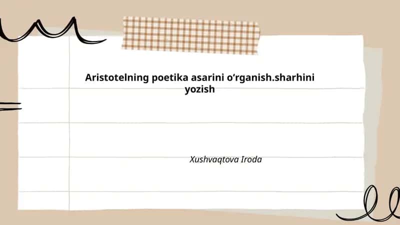 Aristotelning Poetika asari 1