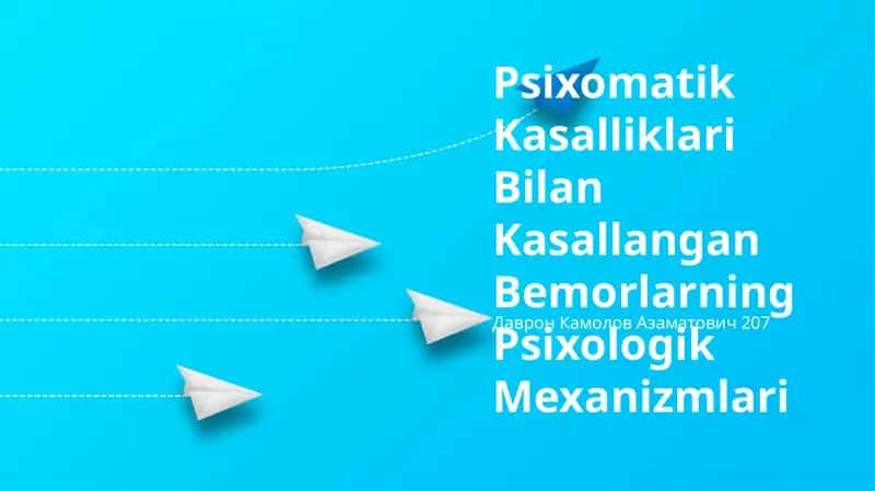 Psixomatik Kasalliklari Bilan Kasallangan Bemorlarning Psixologik Mexanizmlari 1