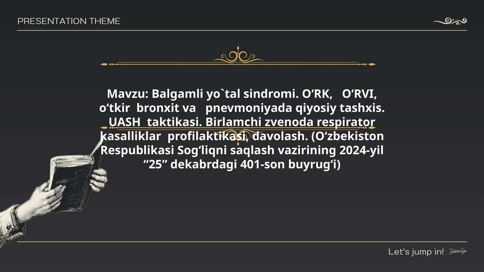 Balgamli yo`tal sindromi. O‘RK, O‘RVI, o‘tkir bronxit va pnevmoniyada qiyosiy tashxis. UASH taktikasi. Birlamchi zvenoda respirator kasalliklar profilaktikasi, davolash 1