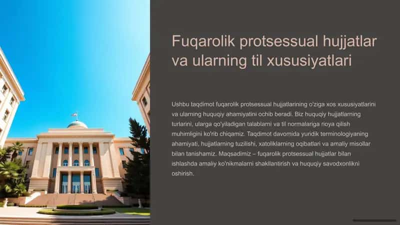 Fuqarolik protsessual hujjatlar va ularning til xususiyatlari 1