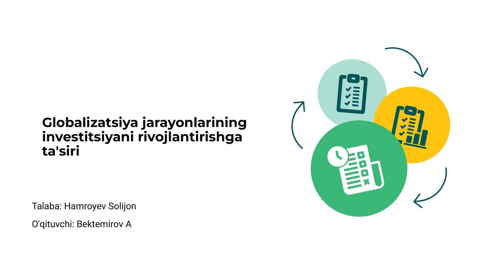 Globalizatsiya jarayonlarining investitsiyani rivojlantirishga ta'siri 1