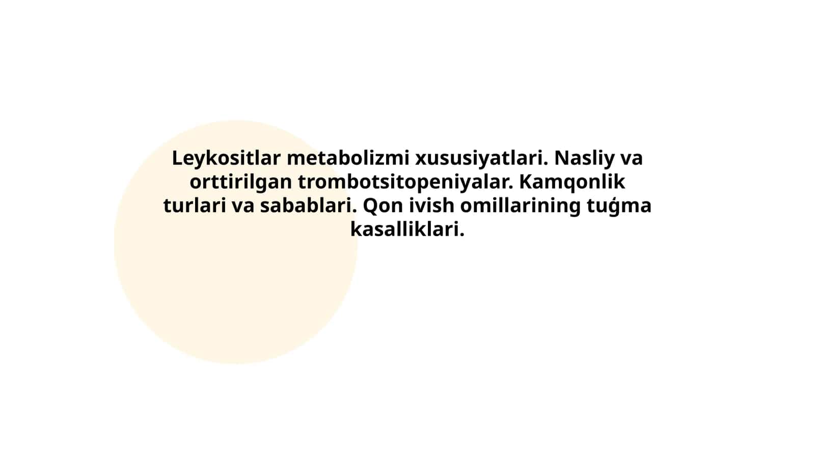 Leykositlar metabolizmi va ularning vazifalari 1