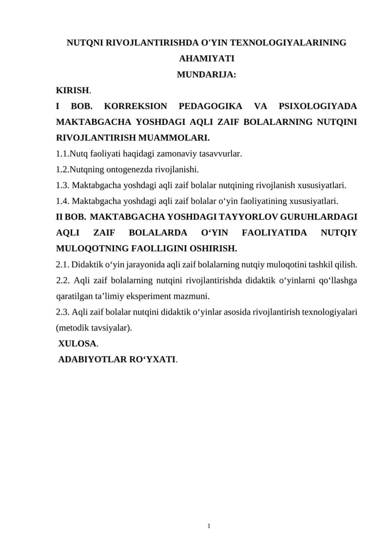 Nutqni Rivojlantirishda O'yin Texnologiyalarining Ahamiyati 1