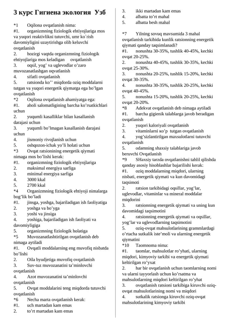 Oqilona ovqatlanish 1