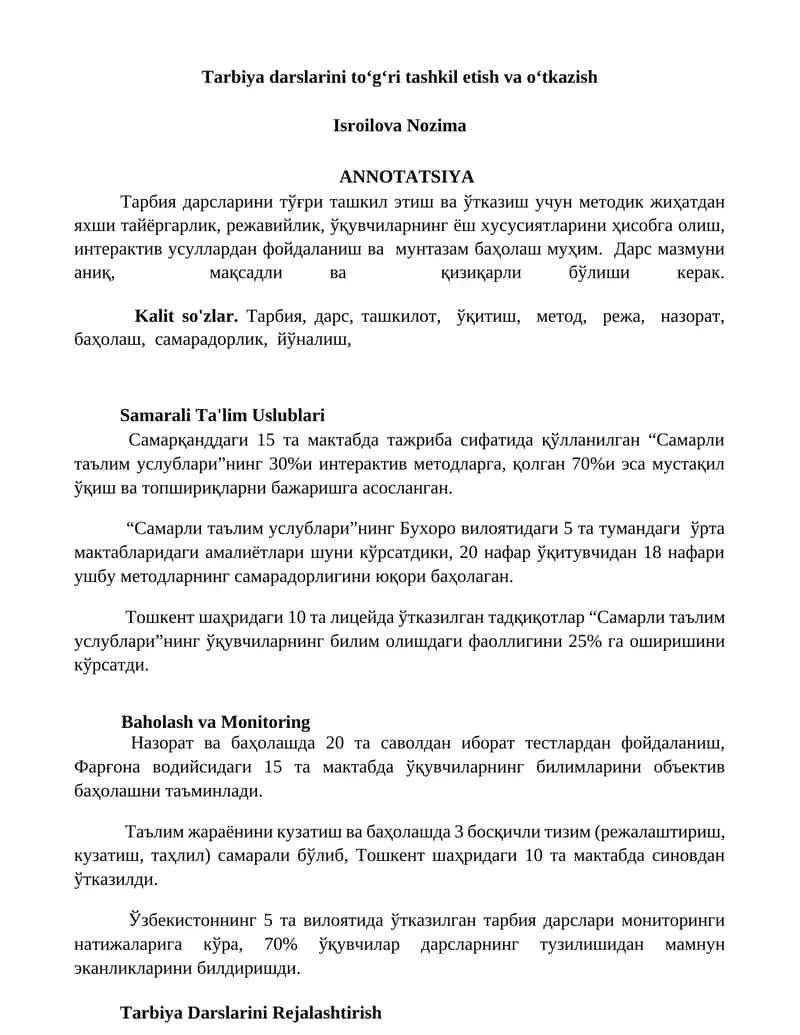 Samarali Ta'lim Uslublari 1