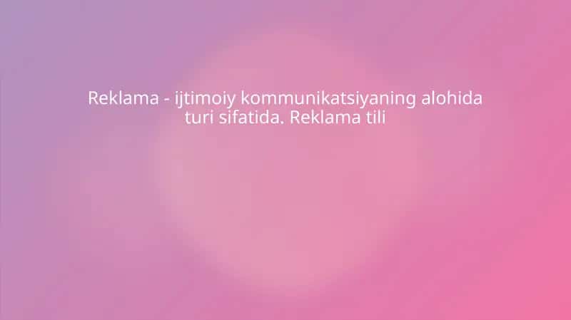Reklama 1