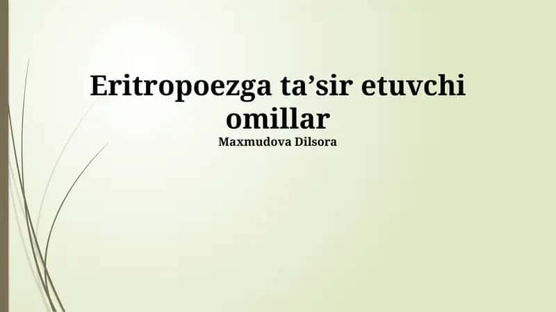 Eritropoezga ta'sir etuvchi omillar 1