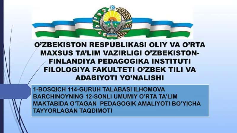 Pedagogik amaliyot taqdimoti 1