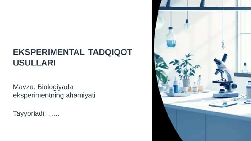 EKSPERIMENTALTADQIQOT USULLARI 1