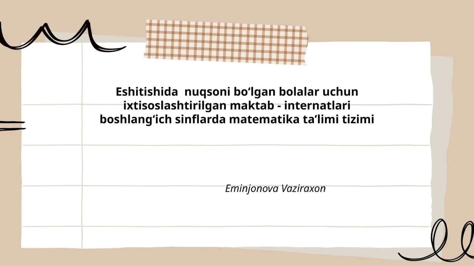 Maktab - internatlari boshlang‘ich sinflarda matematika ta’limi tizimi 1