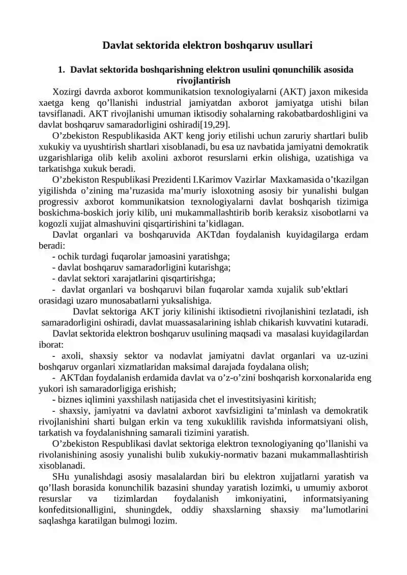 Elektron boshqaruv usullari