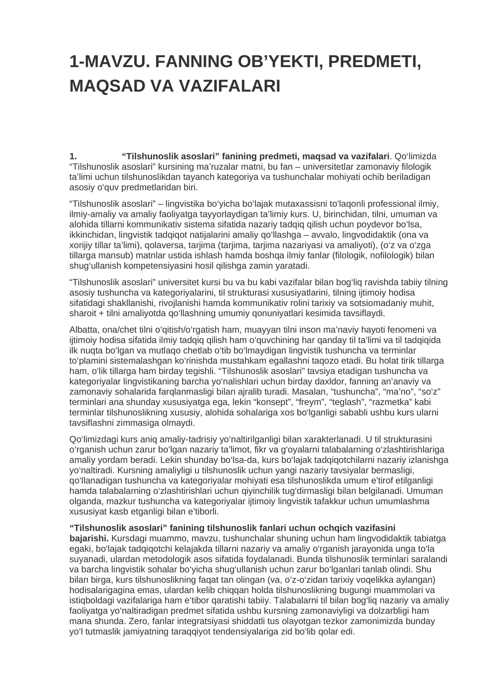 Tilshunoslik asoslari 1