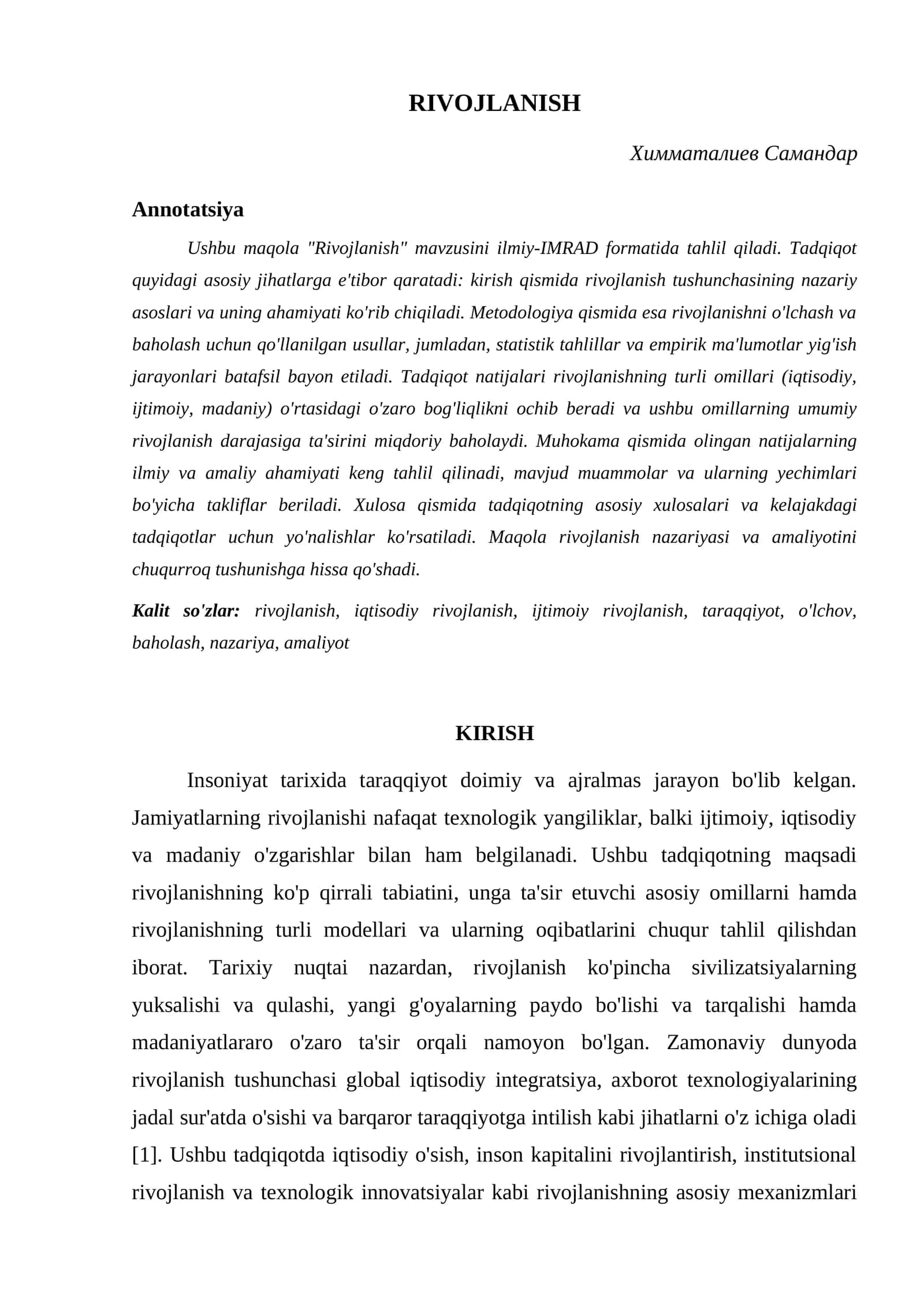RIVOJLANISH 1