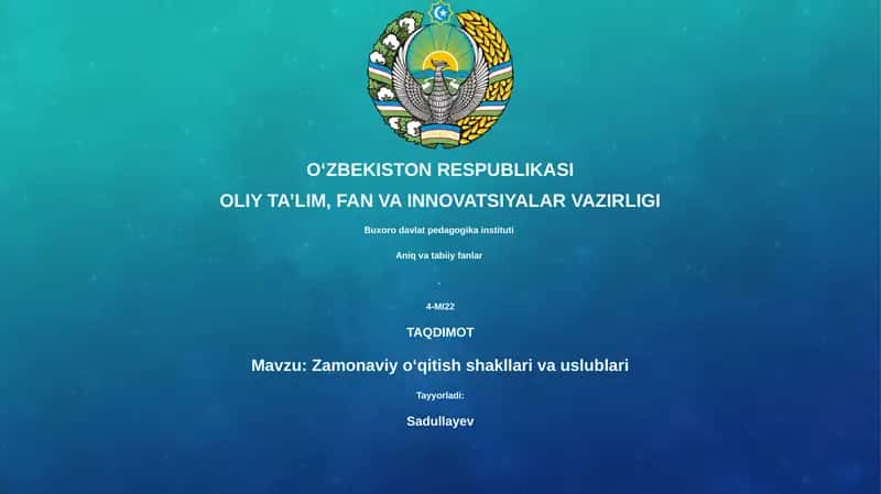 Zamonaviy o‘qitish shakllari va uslublari 1