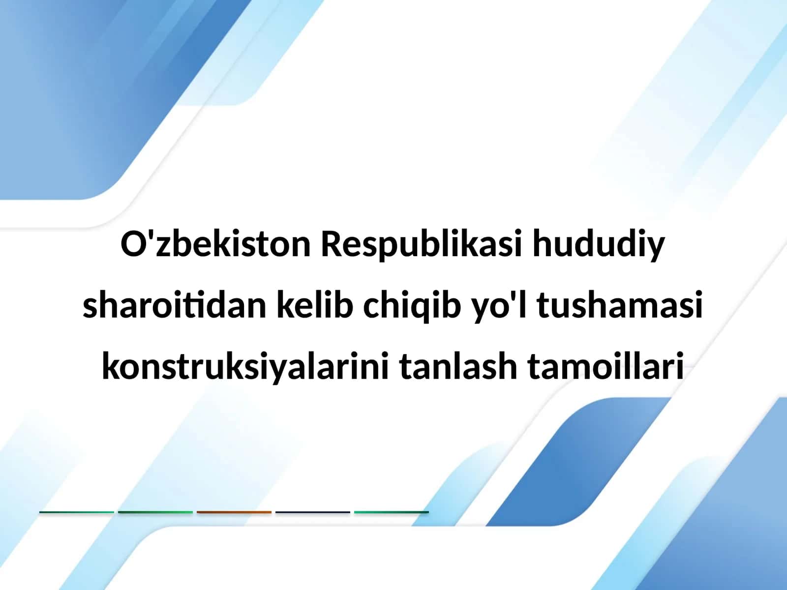 O'zbekiston Respublikasi Hududiy Sharoitidagi Yol Tushmalari va Sharoitlar 1