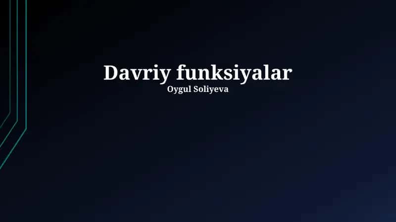 Davriy funksiyalar 1