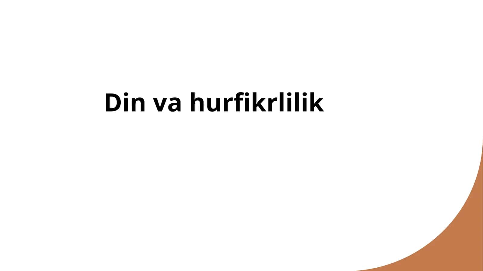 Din va hurfikrlilik 1