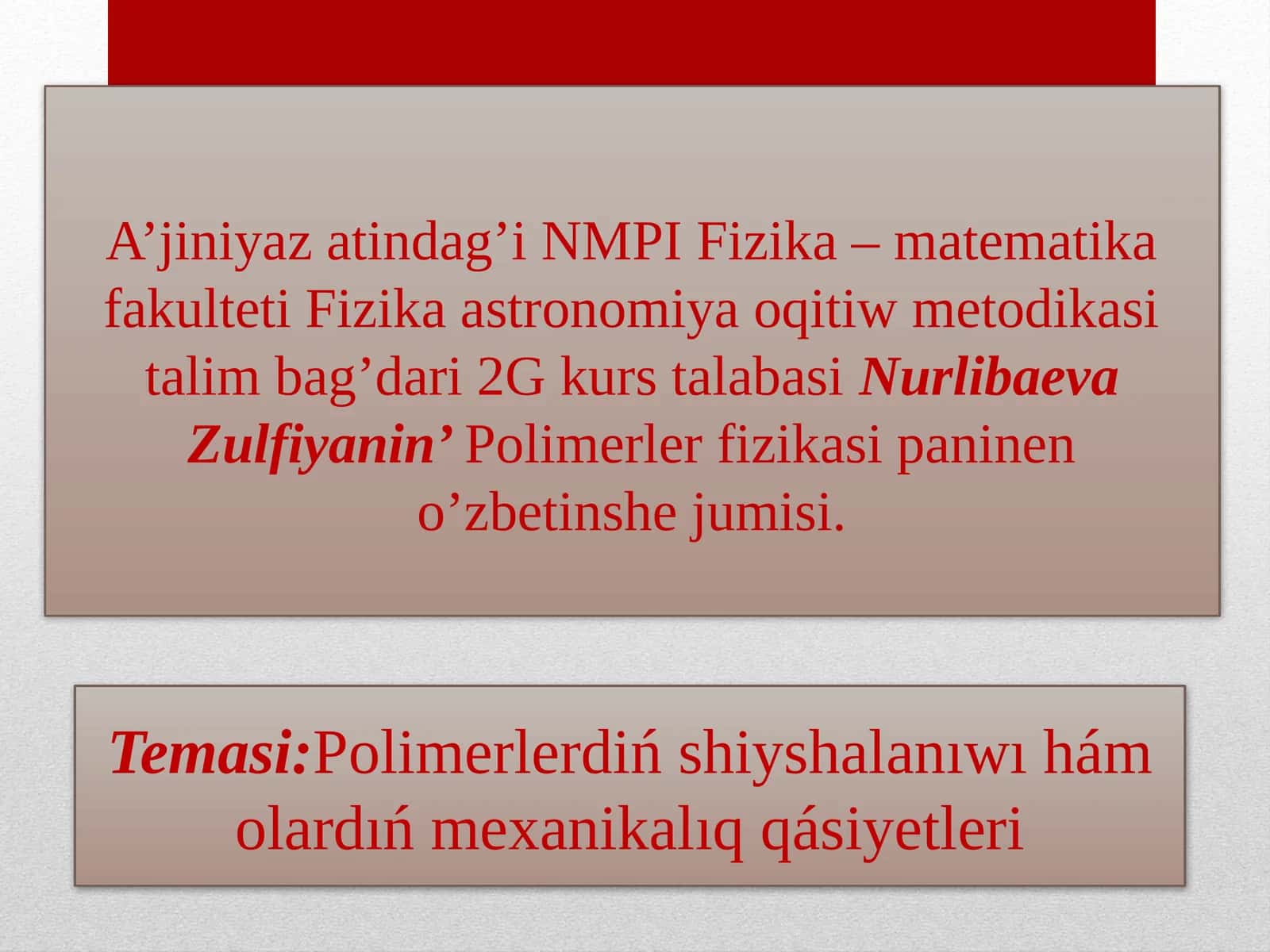 Polimerlar fizikasi 1