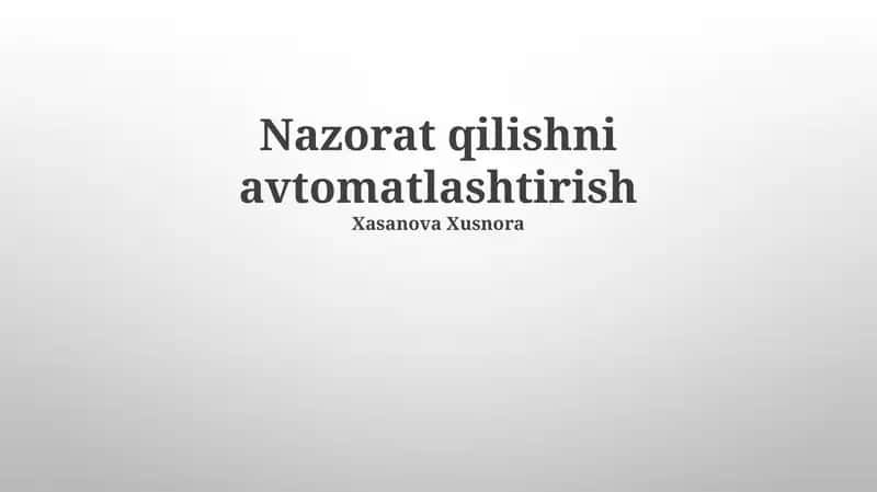 Avtomatlashtirish 1