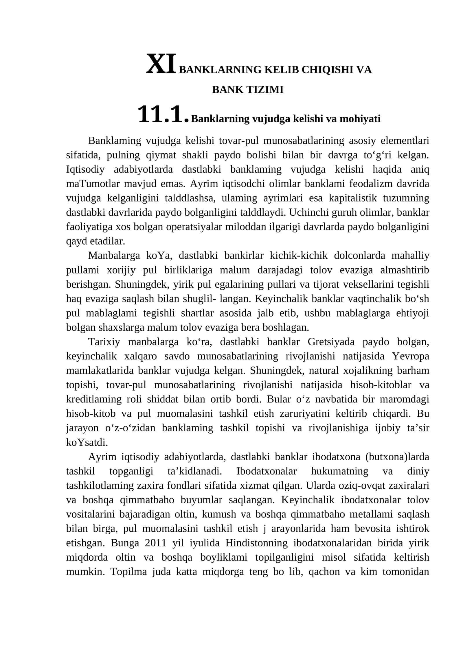 Banklarning Kelib Chiqishi va Bank Tizimi 1
