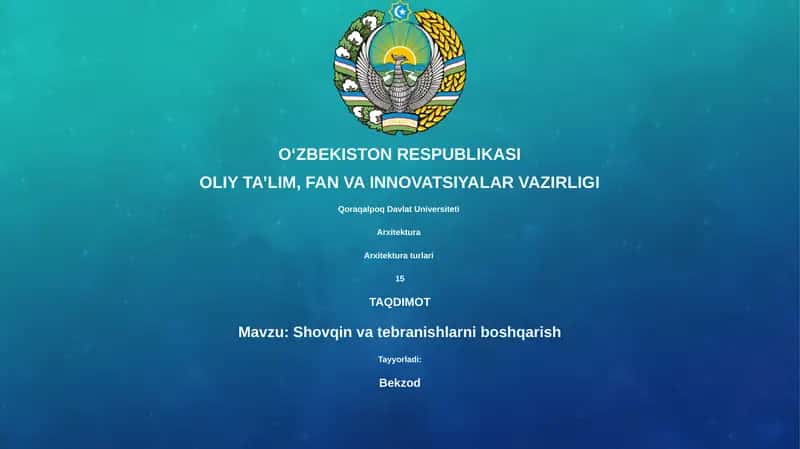Shovqin va tebranishlarni boshqarish 1