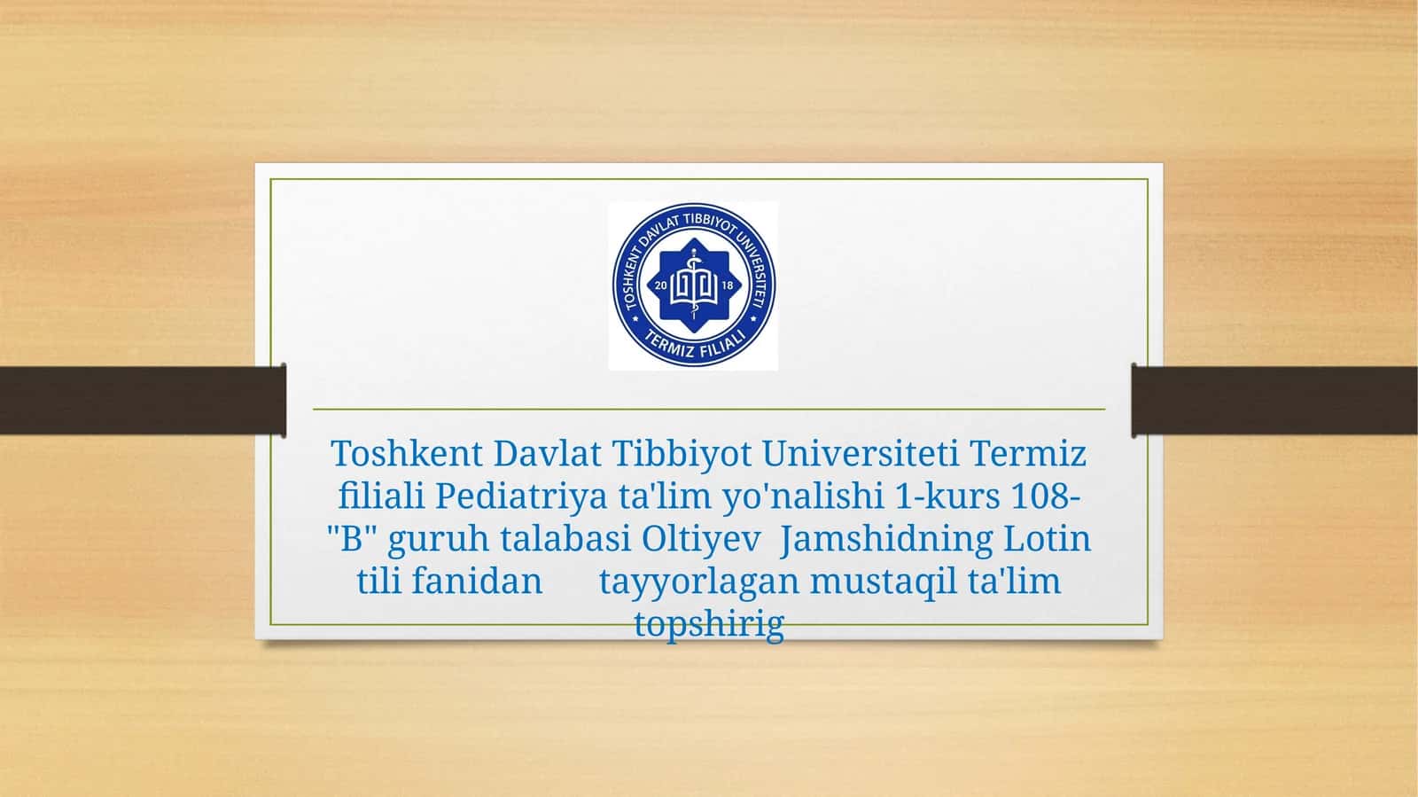 Standard retseptura formulirovkalarikoʻmakchilar bilan 1