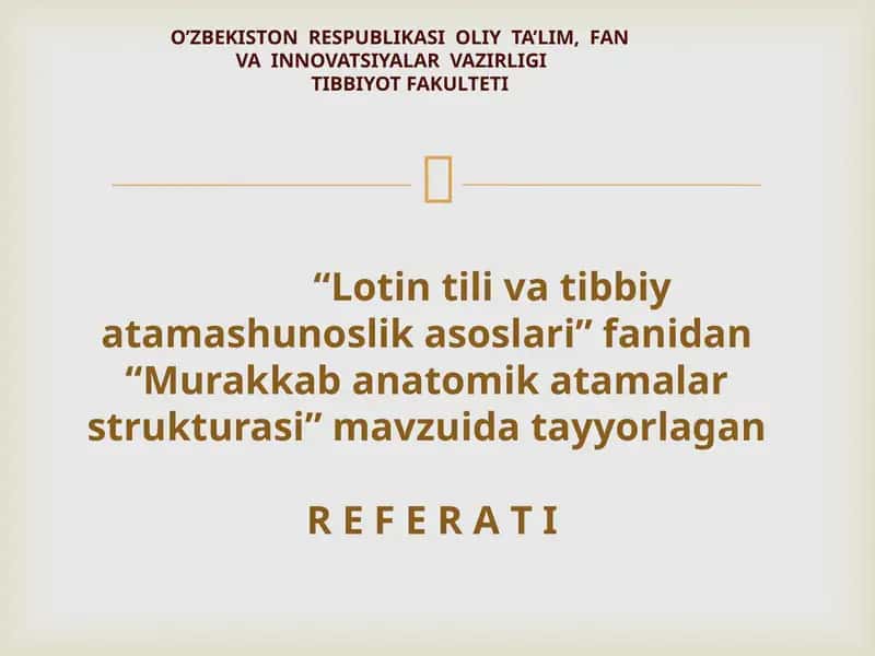 Murakkab anatomikatamalar strukturasi 1