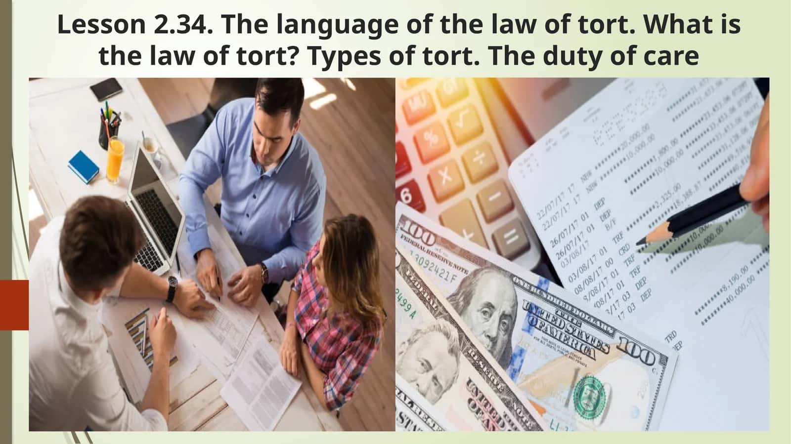 The language of the law of tort 1