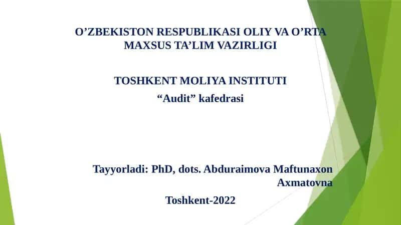 XALQARO AUDIT STANDARTLARINING AHAMIYATI VA VAZIFALARI 1