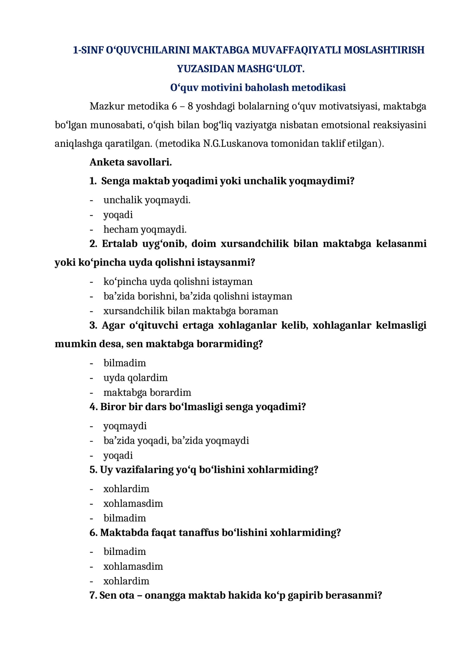 Oʻquv motivini baholash metodikasi 1