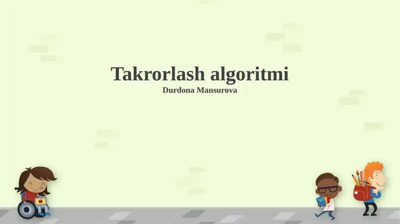 Takrorlash algoritmi 1