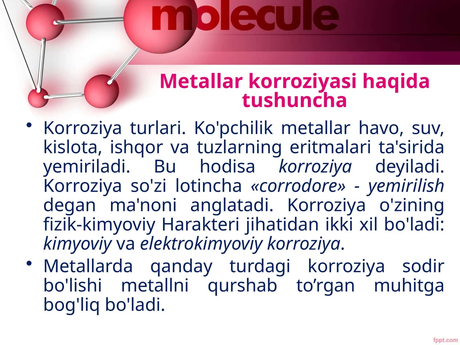 Metallarkorroziyasi haqida tushuncha 1
