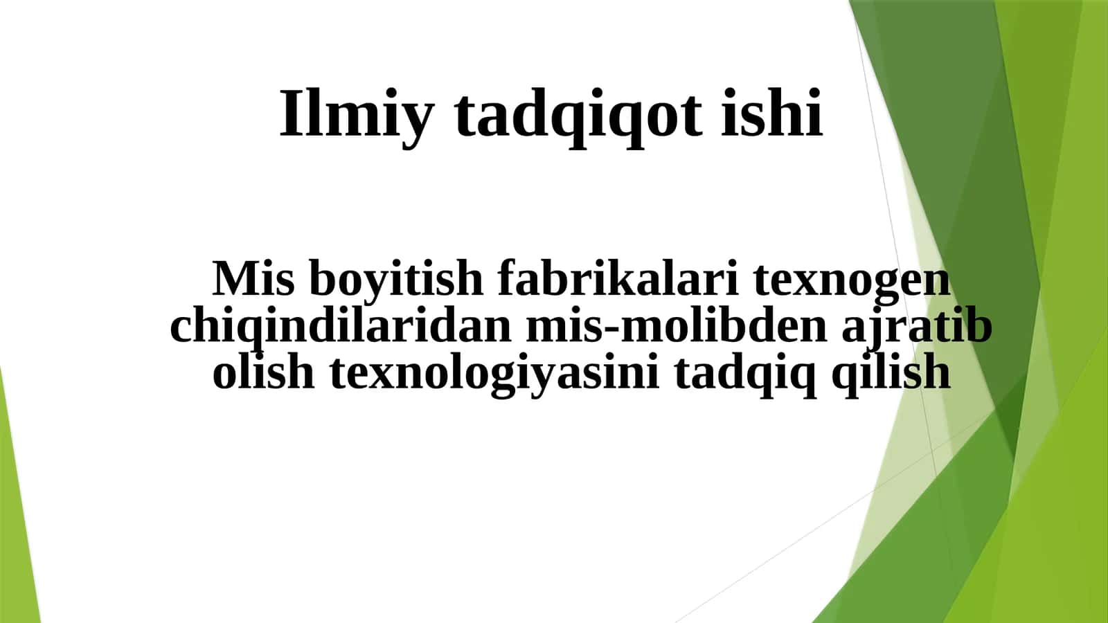 Misboyitish fabrikalari texnogenchiqindilaridan mis-molibden ajratib olish texnologiyasi 1