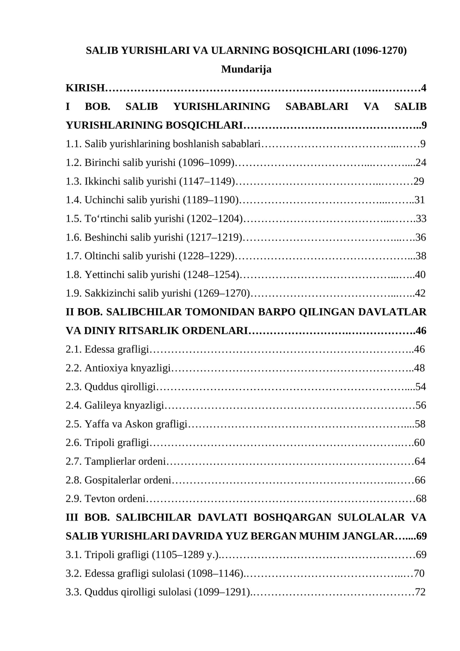 SALIB YURISHLARI VA ULARNING BOSQICHLARI (1096-1270) 1