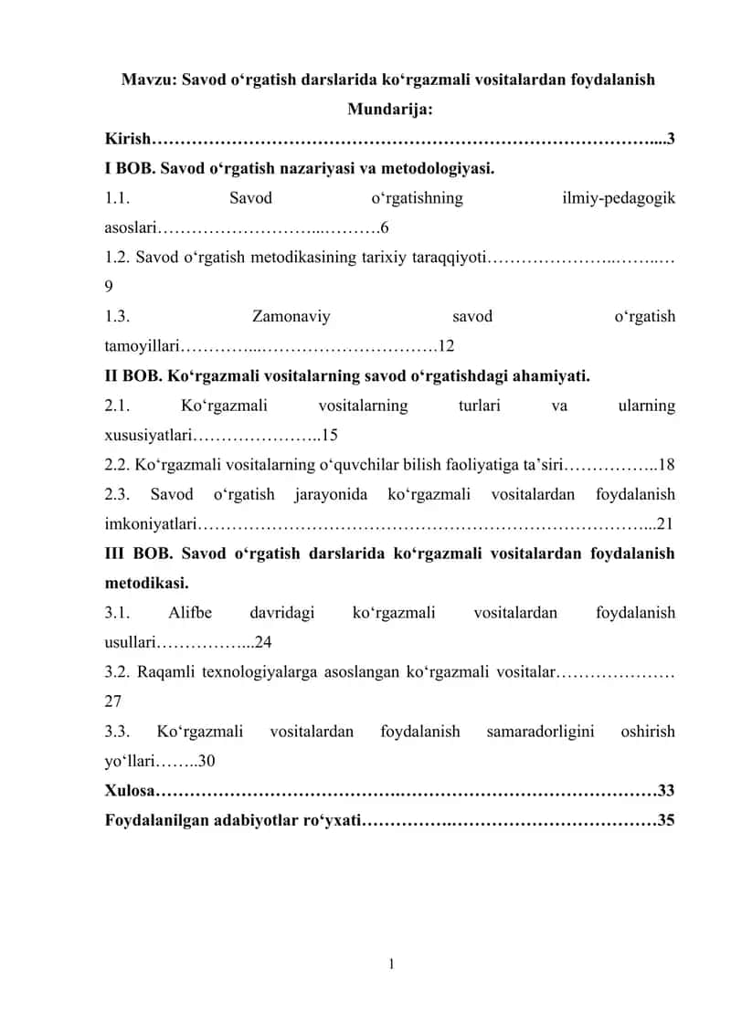 Savod o‘rgatish darslarida ko‘rgazmali vositalardan foydalanish 1