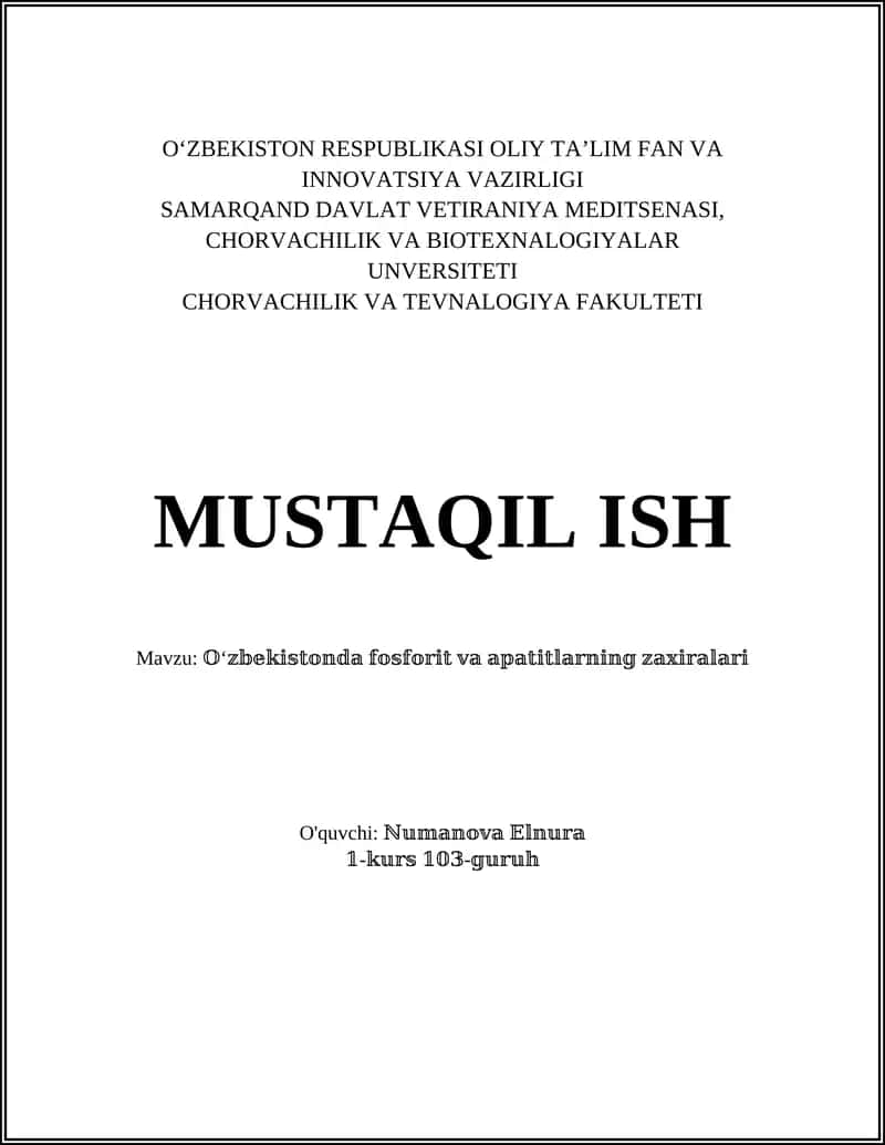 Oʻzbekistonda fosforit va apatitlarning geologik tarixi 1