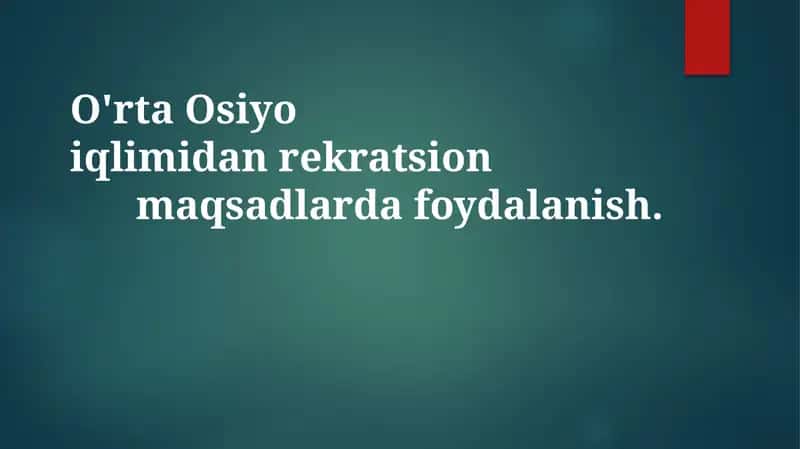 O'rta Osiyo iqlimi 1