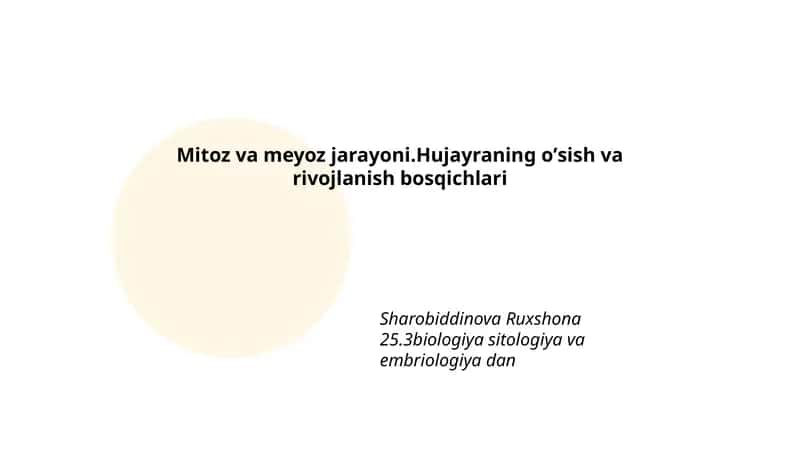 Mitoz va meyoz jarayoni 1