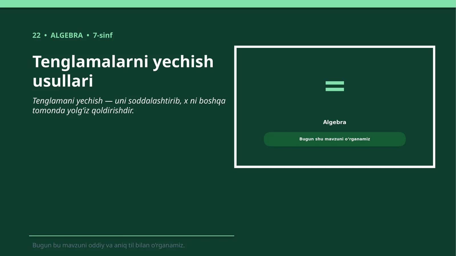 Tenglamalarni yechish usullari 1