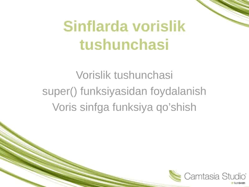 Sinflarda vorislik tushunchasi 1