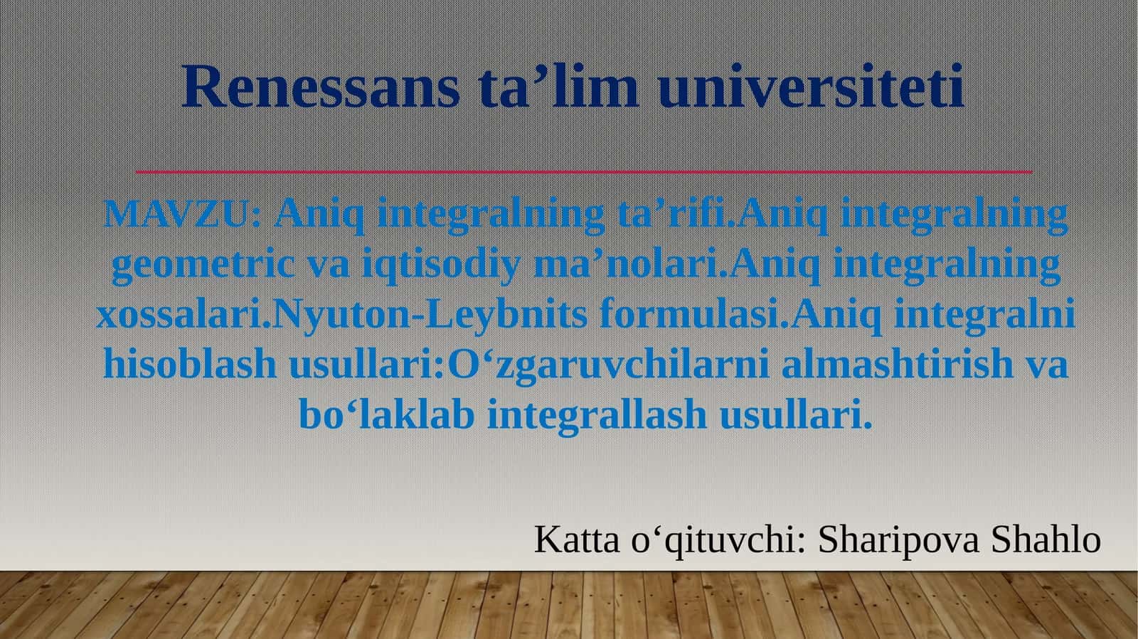 Aniq integralning ta’rifi 1