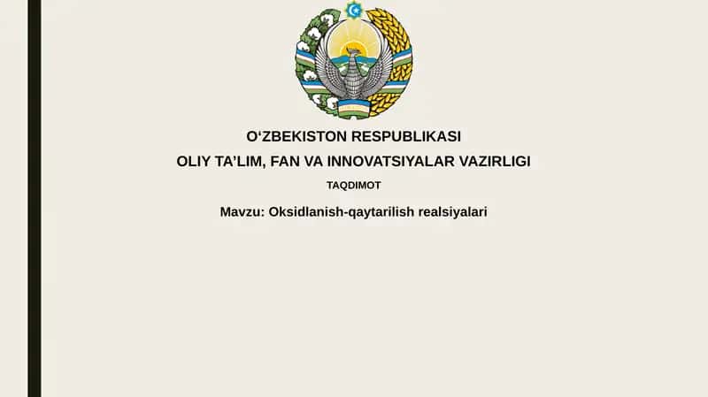Oksidlanish-qaytarilishrealsiyalari 1