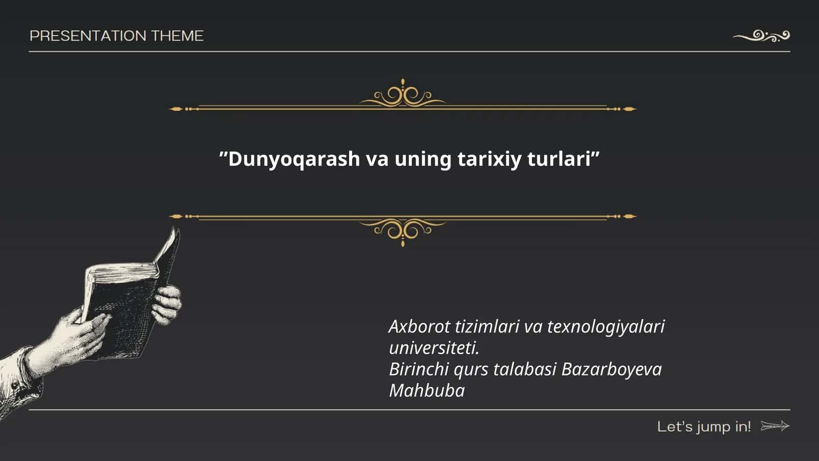 Dunyoqarash va uning tarixiy turlari 1