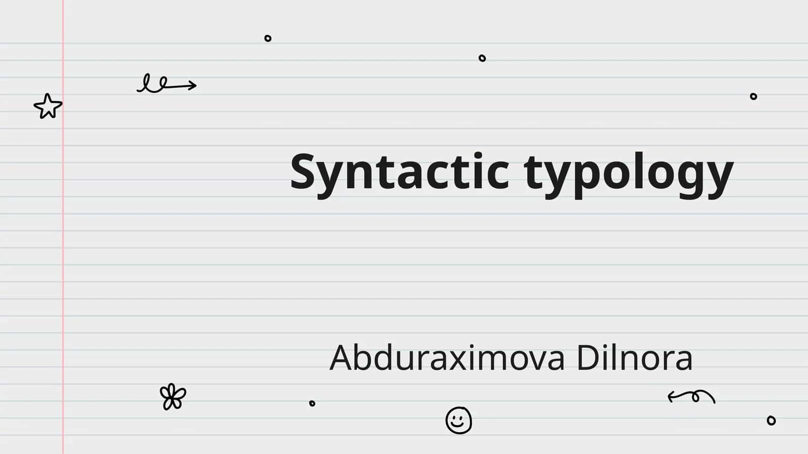 Syntactic typology 1