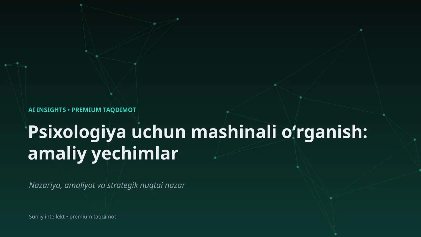 Psixologiya uchun mashinali oʻrganish: amaliy yechimlar 1