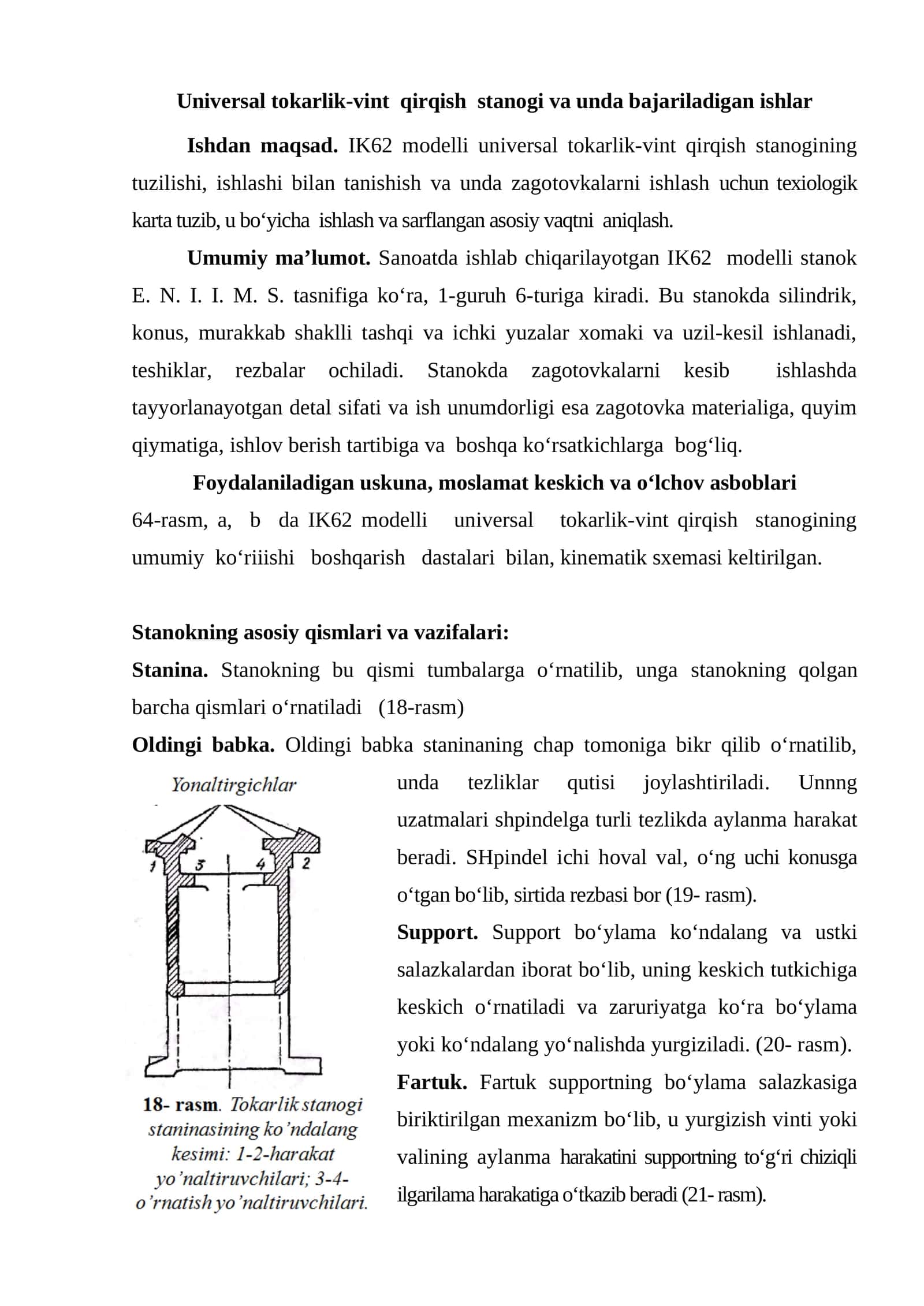 IK62 modelli universal tokarlik-vint qirqish stanogi 1