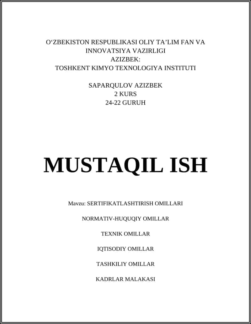 SERTIFIKATLASHTIRISH OMILLARI 1