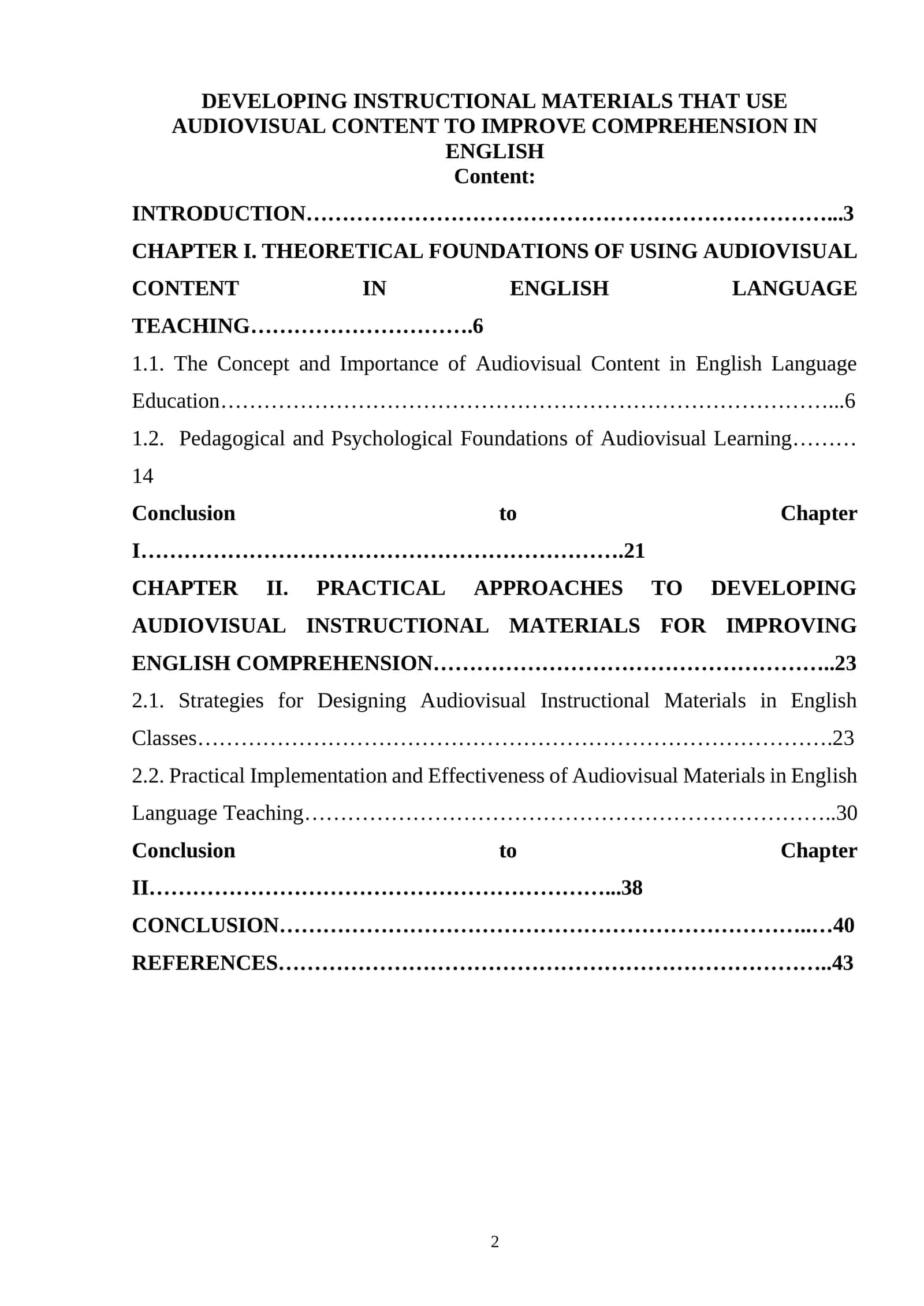 Developing Instructional Materials with Audiovisual Content for English Comprehension 1