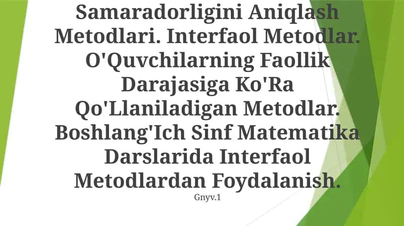 O'Qitishni Tashkil Qilishda Didaktik O'Yin Metodidan Foydalanish 1